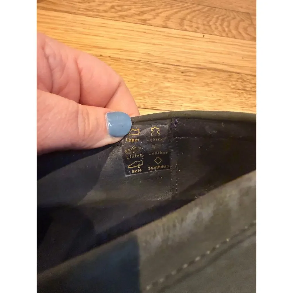 Patina Olive Green Suede Lug Sole Penny Loafers Women’s 8.5 - Picture 6 of 7